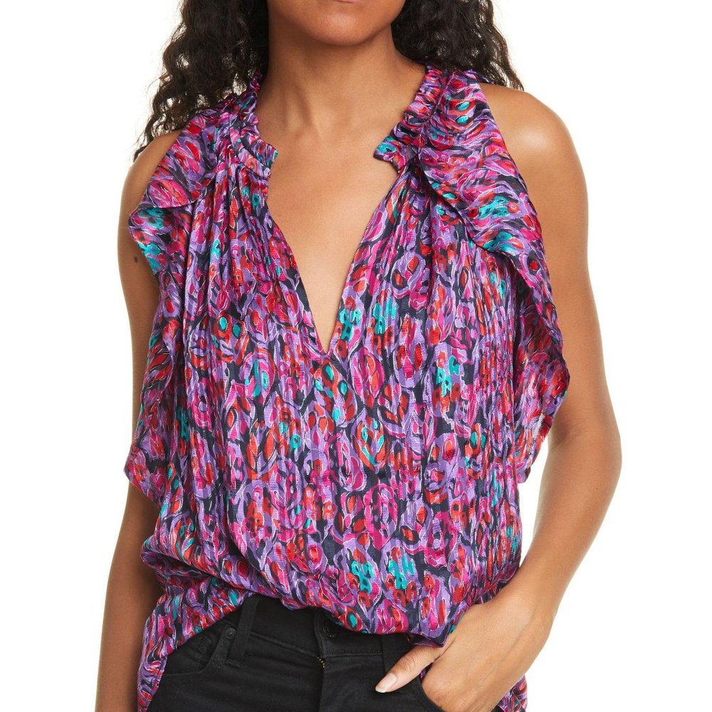 RAMY BROOK SLEEVELESS SILK BLOUSE "GIDEON" SIZE MEDIUM